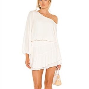 Revolve Krisa one shoulder ruffle skirt dress